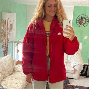 Red Adidas overcoat